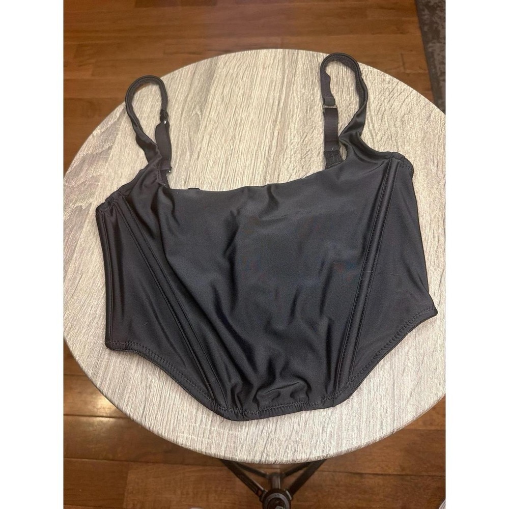 Black Corset Top with Adjustable Straps Out From Under Urban Outfitters Small